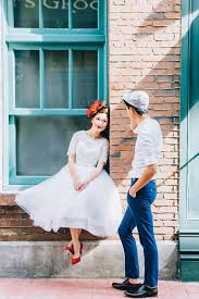 Short White Wedding Dresses Young Bride With Simple White Dress Red Shoes And Red Hair Simple Wedding Dress Short Short White Dress Wedding Simple White Dress