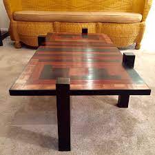 Mystery wood rustic beam bhrw1 (possibly honduras rosewood) Ebony And Exotic Wood Coffee Table Paul Bert Serpette
