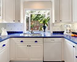blue countertops, blue kitchen