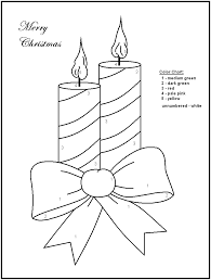 Free Christmas Candles Color By Number Coloring Home