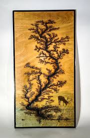Electricaly Engraved Wooden Lichtenberg Figure With Watercolor Wood Burning Art Wood Burning Crafts Lichtenberg