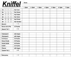 Kniffel zettel für große zum ausdrucken. Kniffel Lustiges Wurfelspiel Fur Kinder