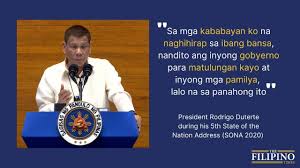 President rodrigo duterte on monday, july 27, 2020, delivered his 5th state of the nation address. Duterte Tasks Gov T Agencies To Aid Displaced Ofws To Find Livelihood Opportunities In Ph The Filipino Times