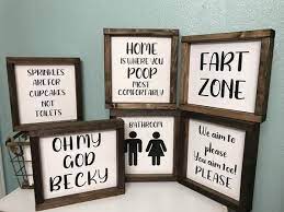 Enjoy free shipping on most stuff, even big stuff. Bathroom Humor White Painted Background Humorous Bath Etsy Bathroom Humor Funny Bathroom Signs Diy Bathroom