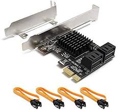 Amazon Com Shinestar Pcie Sata Card 4 Port With 4 Sata Cables Pci Express To Sata Controller Expansion Card With Lo Computer Accessories Disk Computer Server
