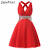Knee Length Red Bridesmaid Dresses
