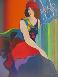 Artist Tarkay Itzchak Itzchak Tarkay Colorful Pose 2005 Art Lovers Art Painting