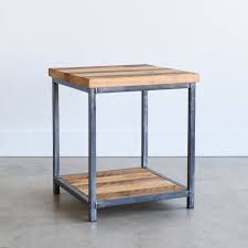 Modern Industrial Accent Table What We Make Modern Bedside Table Reclaimed Wood Modern Industrial