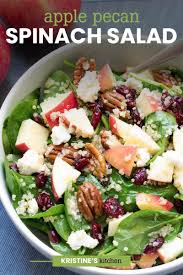 Apple Pecan Spinach Salad Spinach Salad Recipes Healthy Salad Recipes Quinoa Side Dish