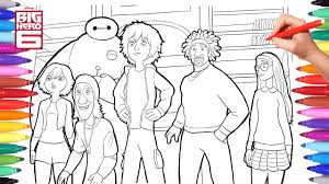 ⭐ free printable big hero 6 coloring book. Disney Big Hero 6 Cartoon Coloring Pages How To Color Hiro Baymax And Friends Coloring Youtube