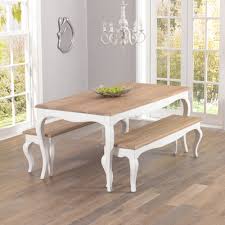 Mali reclaimed pine small dining table. Seville Ivory Painted Distressed Dining Table With 2 Benches Robson Furniture