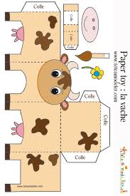 Petite Vache En Papier A Imprimer Sur Tete A Modeler Avec Images Bricolage Et Loisirs Creatifs Jouets En Papier Poupees En Papier