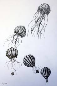 Hot Air Jellyfish By Eddiekisosondi On Deviantart Metamorphosis Art Art Jellyfish Drawing