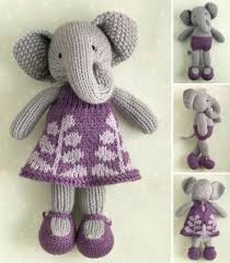 This is a digital pdf knitting pattern, instructions for you to download on to your computer and print off at home (it is not a paper pattern). Elephant Knitting Patterns Lovecrafts