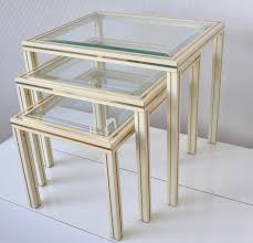 Pierre vandel lacquered red with gold trim coffee table. Pierre Vandel Paris Aluminium Brass Side Tables Nesting Catawiki