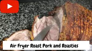 Pork roast, bbq seasoning, pepper, salt. Air Fryer Roast Pork With Roast Potatoes Step By Step Youtube