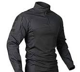 CARWORNIC Camisa táctica militar de combate para hombre de manga larga con  cierre de cremallera, negro#2, Medium