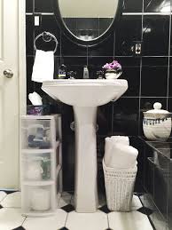 add storage to your pedestal sink