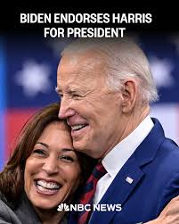 Biden just endorsed his vice president, Kamala Harris, to be the new  Democratic nominee. "I want to offer my full support and endorsement for  Kamala to be the nominee of our party