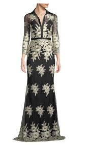 Badgley Mischka Collection Collared Floral Lace Shirt Dress Dresses Glamorous Evening Gowns Shirt Dress