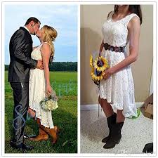 5 reviews (8) elegant spaghetti strap floor length chiffon lace wedding dress. Discountlittle White Dress Vintage High Low Beach Wedding Dresses Full Lace V Neck Bohemian Western Country Cowgirls Bridal Reception Gown From Kazte 83 82 Wedding Dresses High Low Short Country