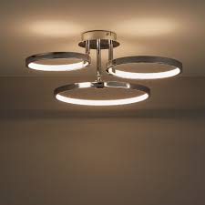 annellus chrome effect 3 lamp ceiling