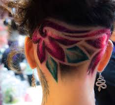 Just Another Shot Of A Flower Undercut Design I Did A While Back Colors Manicpanicnyc For Booki Undercut Hairstyles Shaved Hair Designs Hair Styles
