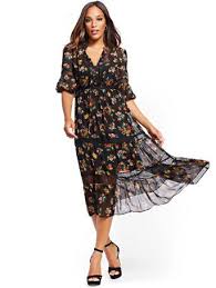Floral Midi Dress New York Company In 2020 Floral Midi Dress Dresses Maxi Dress Sale