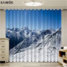 3d Curtain Blackout Shade Window Curtains Snow Mountain Landscape Curtains For Living Room Ultra Thin Micro Shading Cortinas Curtains Aliexpress