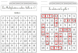 Multiplications Cachees A Retrouver Dans Une Grille En Ajoutant Le Signe Multiplier Et Le Signe Egal Multiplication Table De Multiplication Jeu Multiplication