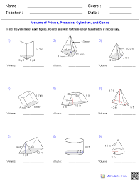 Some of the worksheets for this concept are aar, measurement and geometrysurface area and volume, volume and surface area review, lesson 12 length area and volume, grade 11 mathematics practice test, volume and surface area of rectangular prisms and cylinders, 9 area perimeter and volume. Geometry Worksheets Surface Area Volume Worksheets