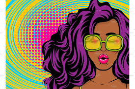 Black Young Swag Woman Pop Art Style Pop Art Comic Pop Art Design Pop Art Women