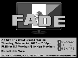 September 15-October 1, 2017 Fridays & Saturdays 7:30pm Sundays 2:00pm