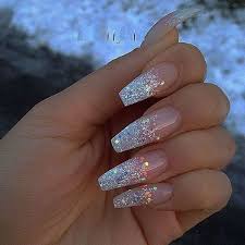 It is studded with some rhinestones which give it a lively and pretty expression. Glitter Reindeer Decorations Blue Nail Art Design With Silver Glitter Cool Along With Cute Creative Cute Acrylic Nails Pretty Acrylic Nails Coffin Nails Long