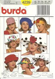 Burda Hats Pattern 4239 20 5 23 75 52 60cm Etsy Hat Patterns To Sew Sewing Patterns Burda Sewing Patterns