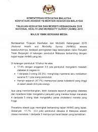 The following lists events from 2015 in malaysia. Kenyataan Media Menteri Kesihatan Kementerian Kesihatan Malaysia Facebook