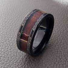 Black Wood Ring Black Wedding Band Celtic Ring Mens Etsy Mens Wedding Rings Tungsten Celtic Wedding Bands Black Wedding Band