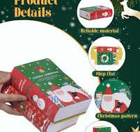 Amazon.com: Liobelon 10 Pieces Christmas Gift Boxes, Book Shaped Christmas  Wrapping Boxes, Book Shape Christmas Candy Treat Bags, for Goodie Gift ...