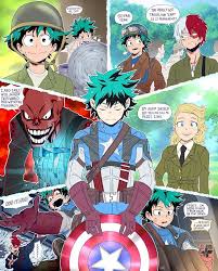 Captain America Tws You Re My Friend Izuku Midoriya Mha Characters And Themes Belong To Kohei Horikoshi Mcu Characters Theme Hero My Hero Anime Crossover