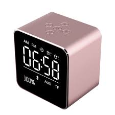 A bluetooth speaker with an alarm clock is just like any regular speaker that you use. Wholesale Portable Bluetooth Speaker 1800mah Speaker Lcd Display Alarm Clock Compatible Smartphone Audio Rose Gold From China