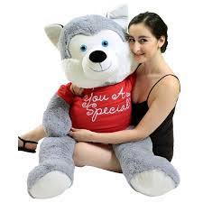 5 Foot Giant Stuffed Husky 60 Inch Soft Big Plush Stuffed Dog Wears Tshirt You Are Special Walmart Com Dog Wear Giant Stuffed Animals Big Plush