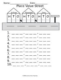 Place Value Street Worksheet To Hundred Millions Place Place Value Worksheets Place Values Worksheets