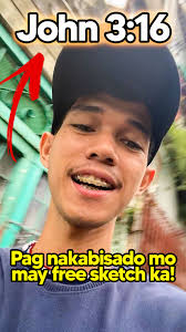 Kapag na-memorize mo ang John 3:16 may free sketch ka! #GuhitJes