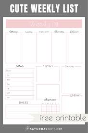 Printable Weekly List Planner How To Have A Productive Week Weekly Planner Free Printable Planner Printables Free Weekly Planner Free