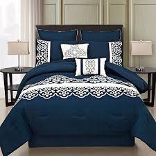 Black And Blue Bedding Symphony 8 Piece Comforter Set In Navy Comforter Sets Blue Bedding Sets Blue Bedding
