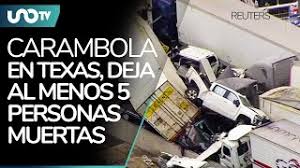 En texas, estados unidos, una carambola entre 100 carros provocó la muerte de al menos cinco personas. 0eo2v7vcbnu9zm