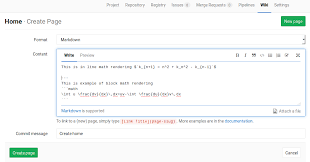 Displaying Latex Equation In Gitlab Wiki Using The Markdown Editor Stack Overflow