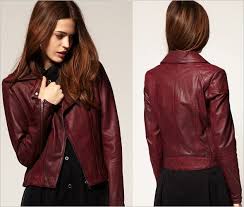 Handmade Women Maroon Leather Jacke Maroon Leather Jacket Jackets Maroon Leather