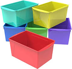 Storex Extra Large Book Bin 14 5 X 9 2 X 7 Inches Assorted Colors 6 Pack 71126e06c Amazon Co Uk Office Products
