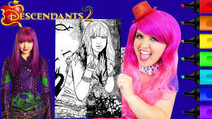 Mal coloring pages descendants 2. Coloring Mal Descendants 2 Disney Coloring Page Prismacolor Markers Kimmi The Clown Youtube